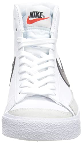 Nike Blazer Mid '77 Chaussures de Gymnastique, White/Black-Team Orange