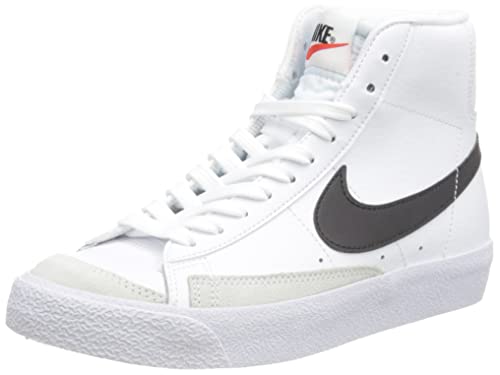 Nike Blazer Mid '77 Chaussures de Gymnastique, White/Black-Team Orange
