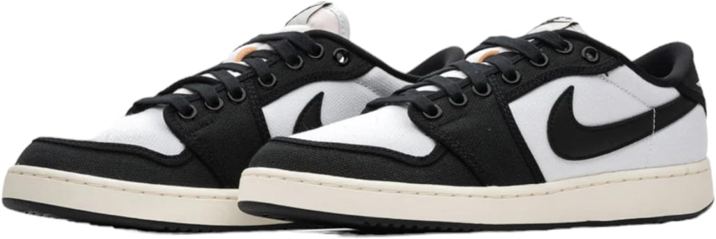 Nike Hommes Air Jordan 1 Low Chaussures de Basketball, Blanc/voile noire