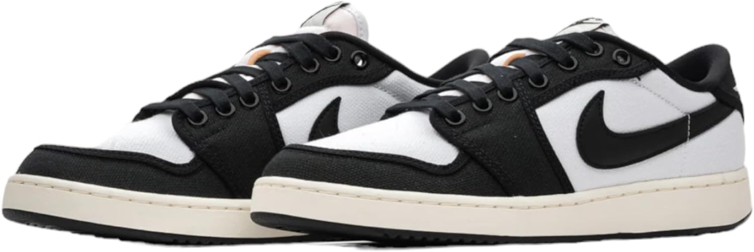 Nike Hommes Air Jordan 1 Low Chaussures de Basketball, Blanc/voile noire
