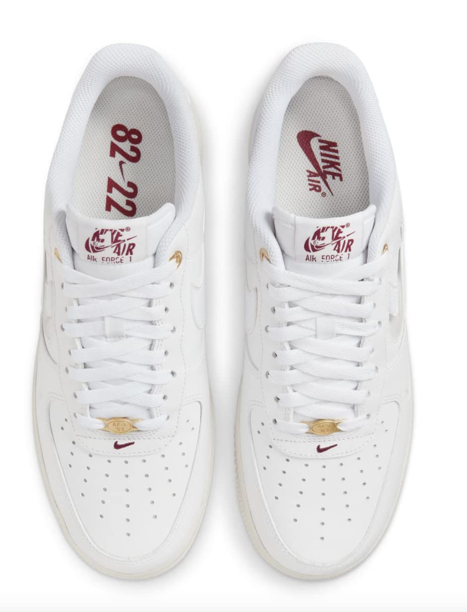 Nike Air Force 1 07 PRM Hommes Trainers DQ7664 Sneakers Chaussures (White sail Team Red 100)