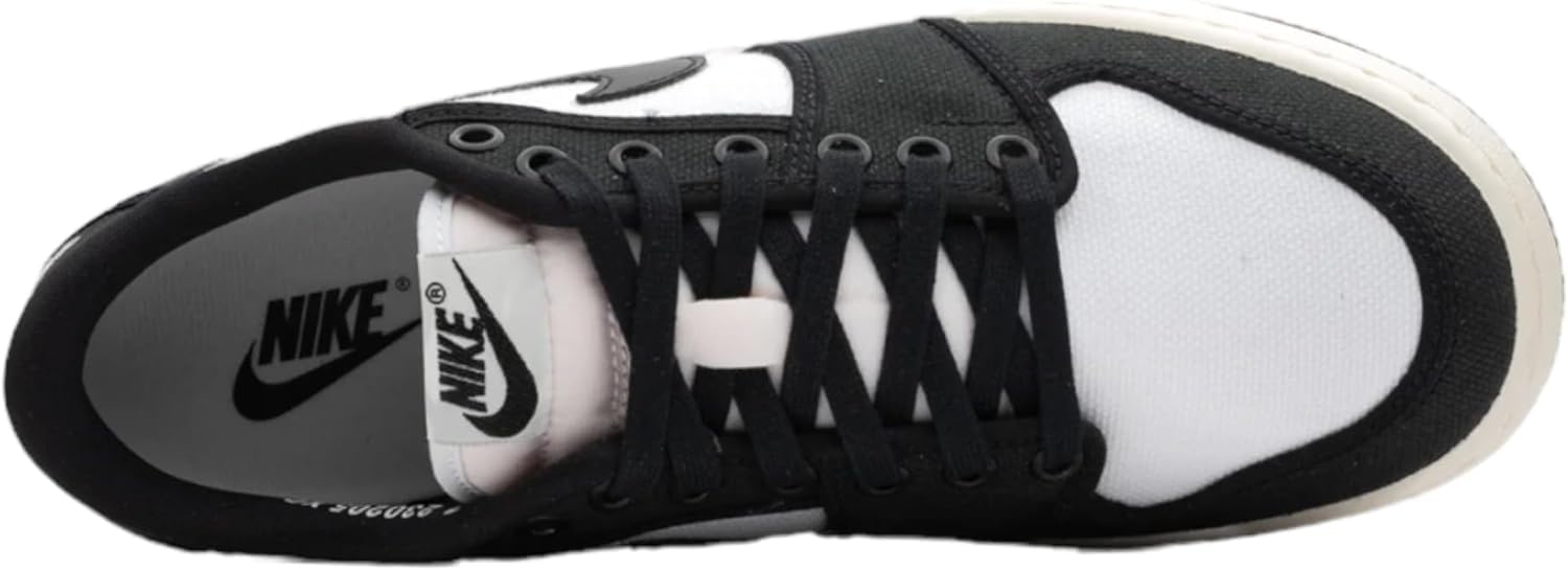 Nike Hommes Air Jordan 1 Low Chaussures de Basketball, Blanc/voile noire