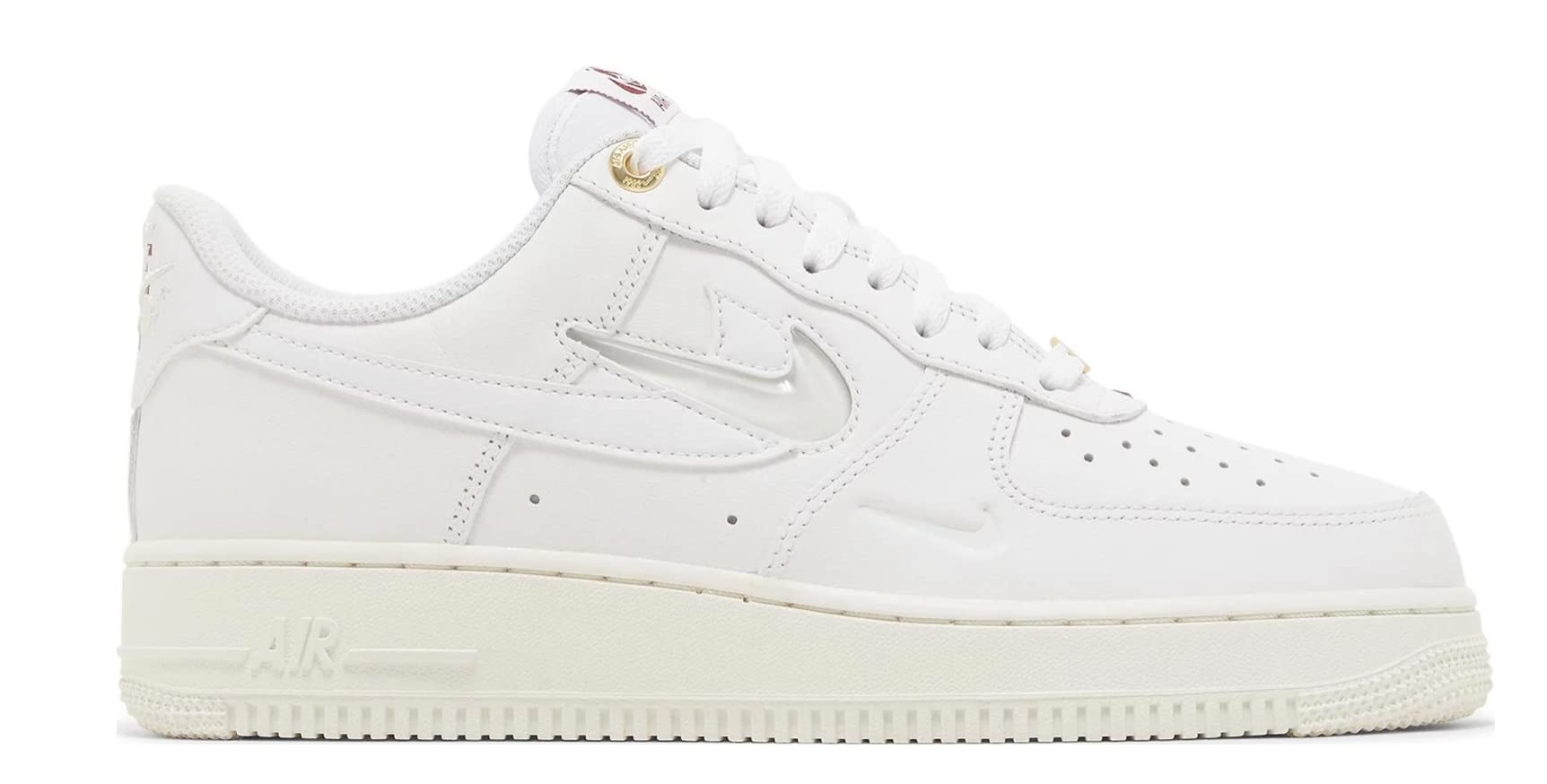 Nike Air Force 1 07 PRM Hommes Trainers DQ7664 Sneakers Chaussures (White sail Team Red 100)