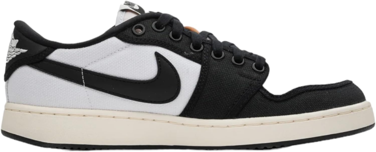 Nike Hommes Air Jordan 1 Low Chaussures de Basketball, Blanc/voile noire