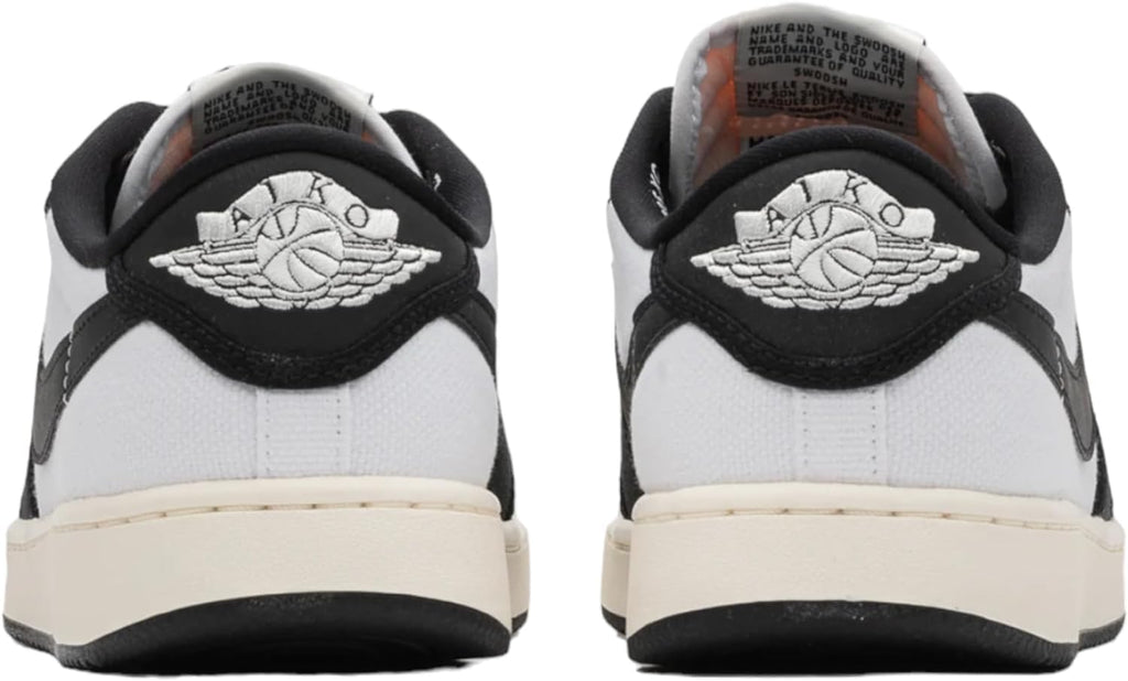 Nike Hommes Air Jordan 1 Low Chaussures de Basketball, Blanc/voile noire