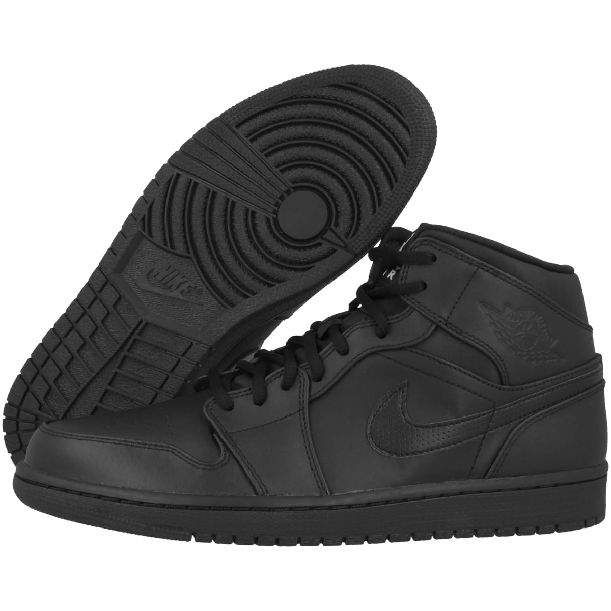 Nike Homme Air Jordan 1 Mid Chaussures de Basketball, Black/Black/Black 034