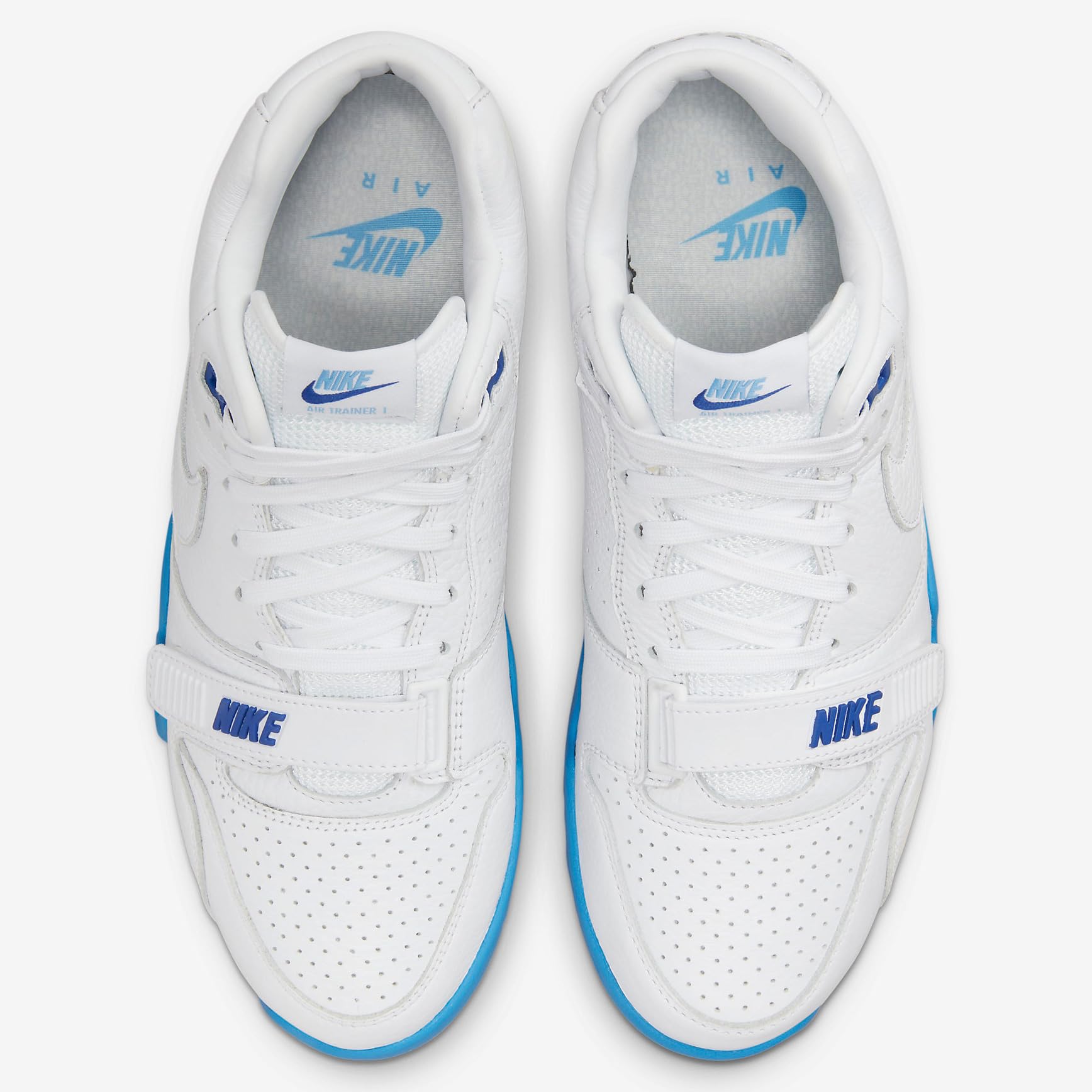 Nike Chaussures de basket-ball Air Trainer 1 pour homme, Blanc/blanc-bleu université