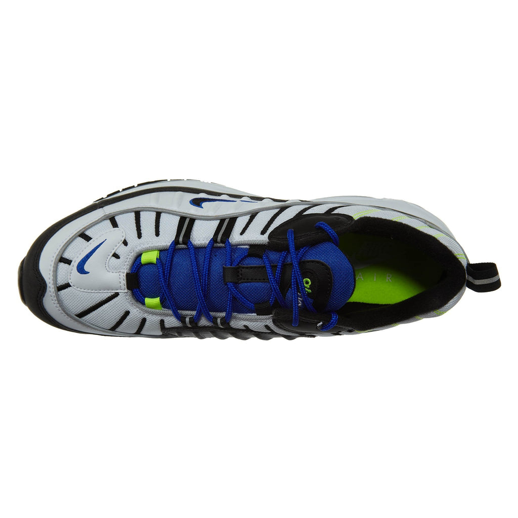 Nike Homme Air Max 98 Chaussure de Course, Blanco/Negro/Racer Blue/Voltio