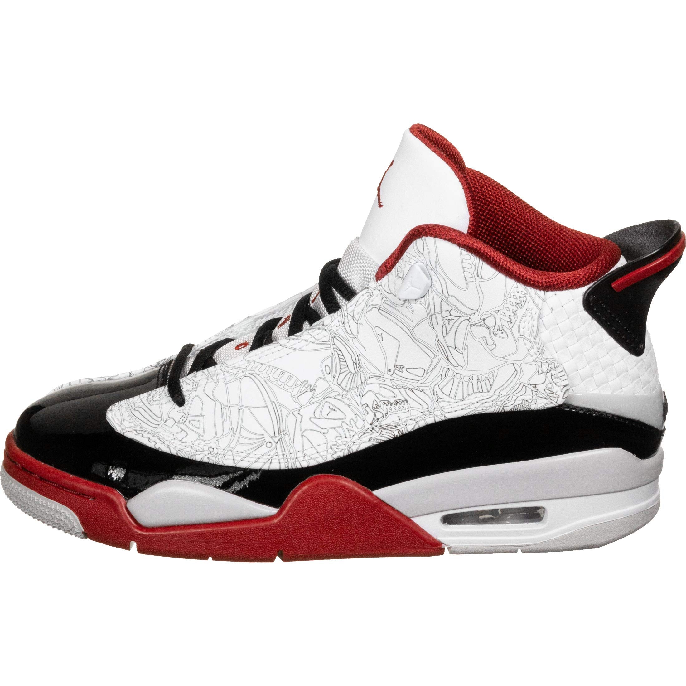 Nike Homme Air Jordan Dub Zero Chaussure De Course, White/Black-Varsity Red-Neutral Grey