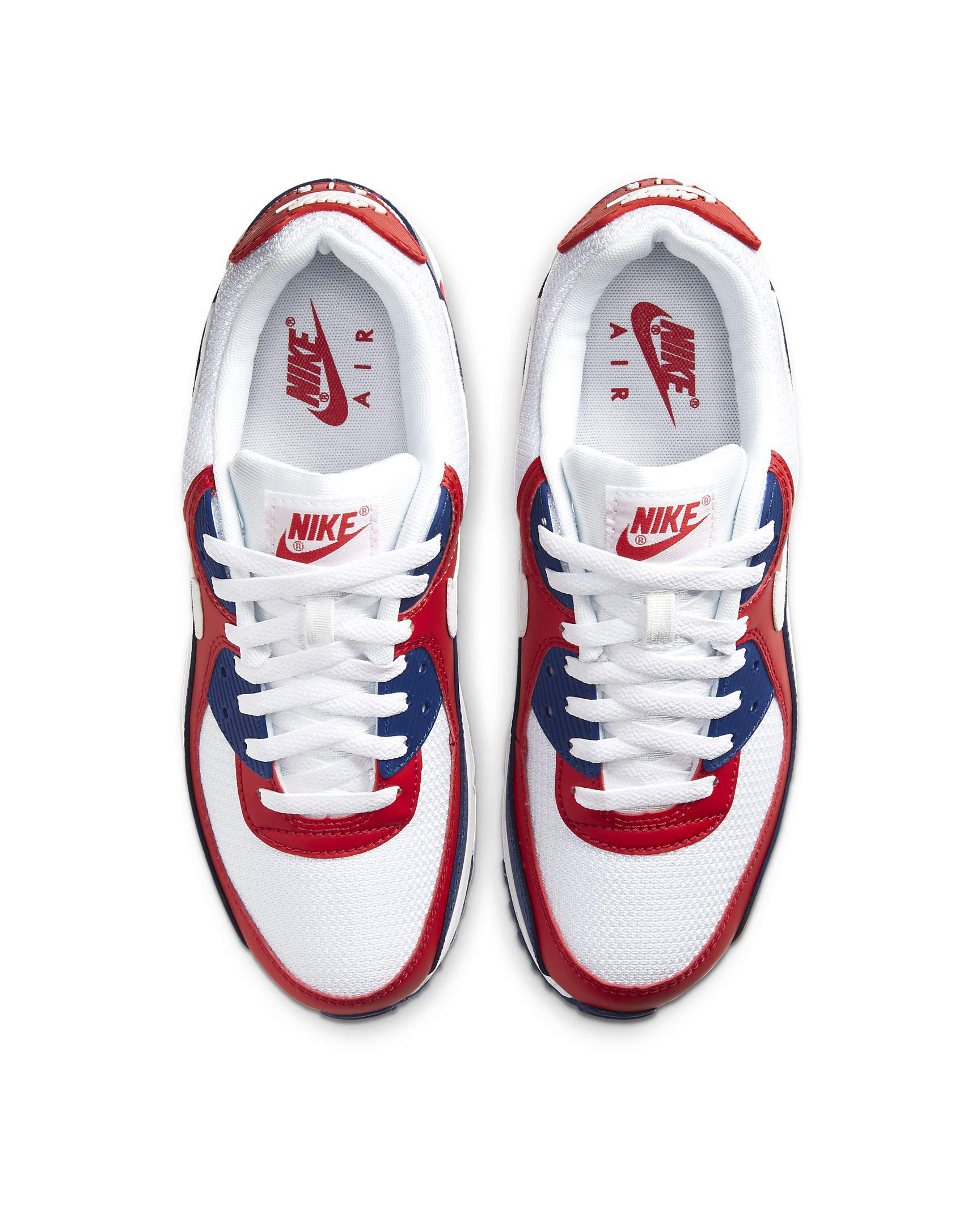 Nike Air Max 90 Hommes Chaussures De Course Casual Cw5456-100, Bleu (Blanc/blanc/rouge profond)