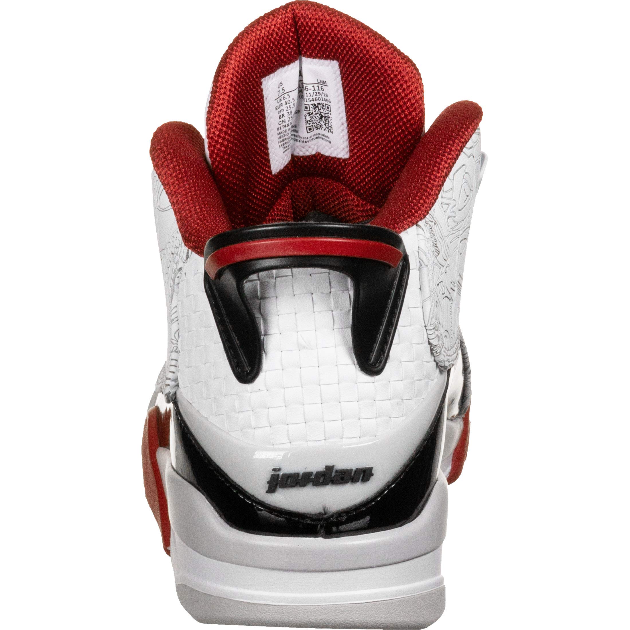 Nike Homme Air Jordan Dub Zero Chaussure De Course, White/Black-Varsity Red-Neutral Grey